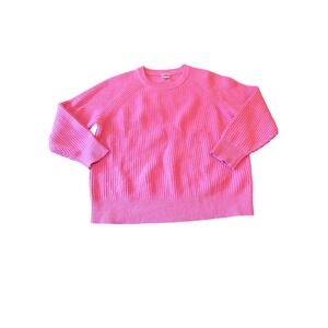 J.Crew Sweater Pink 100% Cashmere Ribbed Crewneck Raglan Long Sleeve Womens S